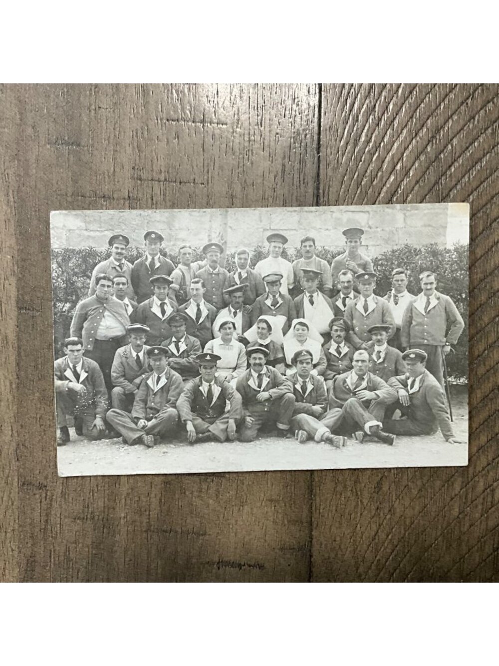 WWI Wounded British Soldiers Nurses Hospital Ward Postcard RPPC